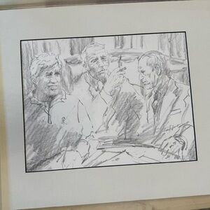 Drawing of Three USC FB Coaches Jones, McKay & Carol by Ron Pekar